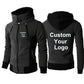 New Fashion Men's  Winter Custom Your Logo  Jacket Hoodies Long Sleeve Outdoor Sportswear Male Hoodie Jacket