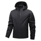 2025 Men's Casual Waterproof Windbreaker Jacket Full Zip Up Hooded Shell Outdoor Hiking Coat For Autumn Plus Size