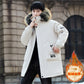 Autumn Winter New Thicken Warm Jacket Men Hooded Parkas Coat Fleece Trendy brand Streetwear ins wool Liner jacket