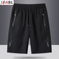 Solid Men's Beach Shorts Sports Short Pants Jogging Running Quick Dry Board Shorts Men Summer Thin Zipper Pockets Loose Bottom