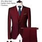Men's 3 Piece Suit Set Solid Color for Wedding Formal Business Dress Blazer Vest Pants Classic Tuxedo Party Groomsmen
