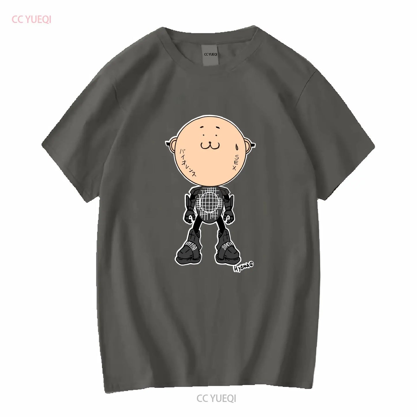 Vintage Made In USA 20471120 Hyoma Design T shirt vintage Washed Unisex Comfortable homme Top For Everyday Wear Versatile