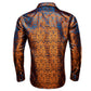 Designer Silk Shirts for Men Blue Gold Green Red White Black Paisley Embroidered Slim Fit Male Blouses Casual Long Sleeve
