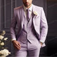 New Beige Business Suit Men Tuxedos Groom Groomsman Prom Wedding Party Formal 3 Piece Set Jacket Vest Pants