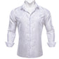 Designer Silk Shirts for Men Blue Gold Green Red White Black Paisley Embroidered Slim Fit Male Blouses Casual Long Sleeve