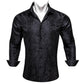 Designer Silk Shirts for Men Blue Gold Green Red White Black Paisley Embroidered Slim Fit Male Blouses Casual Long Sleeve