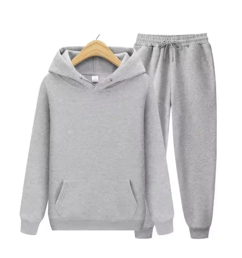 2026 men's autumn and winter casual two-piece hooded sweatshirt and pocket pants regular fit outdoor sports set