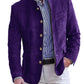 Autumn Winter Men's Casual Blazer Fashion Single-Breasted Snowflake Fleece Jacket Solid Color Daily Work Business Party Coats