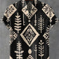 Chemise confortable à manches courtes en lin pour homme, motif géométrique tendance, décontractée, impression 3D HD, livraison r