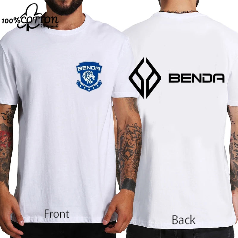 Harajuku Benda Motorcycle printed T-shirt 100%Cotton top Unisex shirt short sleeve O-neck Loose Street Fashion