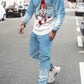 Christmas Clothing Set Spring Autumn Men Women Fashion 3D Printing Fashion Casual Sportswear Sweatshirt Jogging Pants 2Pcs Sets