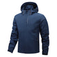 2025 Men's Casual Waterproof Windbreaker Jacket Full Zip Up Hooded Shell Outdoor Hiking Coat For Autumn Plus Size