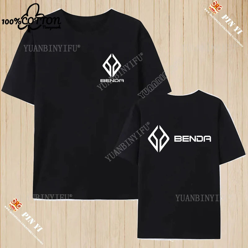 Harajuku Benda Motorcycle printed T-shirt 100%Cotton top Unisex shirt short sleeve O-neck Loose Street Fashion