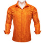 Designer Silk Shirts for Men Blue Gold Green Red White Black Paisley Embroidered Slim Fit Male Blouses Casual Long Sleeve