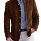 Autumn Winter Men's Casual Blazer Fashion Single-Breasted Snowflake Fleece Jacket Solid Color Daily Work Business Party Coats