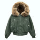 Hip-hop Winter Men Coat New Casual Thick Warm Women Parka Coat Streetwear Loose Hooded Faux Mink Collar Couple Short Coat