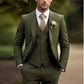 New Beige Business Suit Men Tuxedos Groom Groomsman Prom Wedding Party Formal 3 Piece Set Jacket Vest Pants