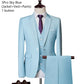 Men's 3 Piece Suit Set Solid Color for Wedding Formal Business Dress Blazer Vest Pants Classic Tuxedo Party Groomsmen