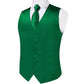 Wedding Party Green Men's Vest Shirt Accessories Fashion chaleco hombre for Man Four Seasons Wear Wholesale Necktie Handkerchief