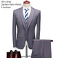 Men's 3 Piece Suit Set Solid Color for Wedding Formal Business Dress Blazer Vest Pants Classic Tuxedo Party Groomsmen