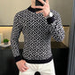 Autumn Winter Velvet Knitted Sweater Men's Long Sleeve Round Necked Sweater Slim Fit Casual Business Knitwear Tops Men Clothing