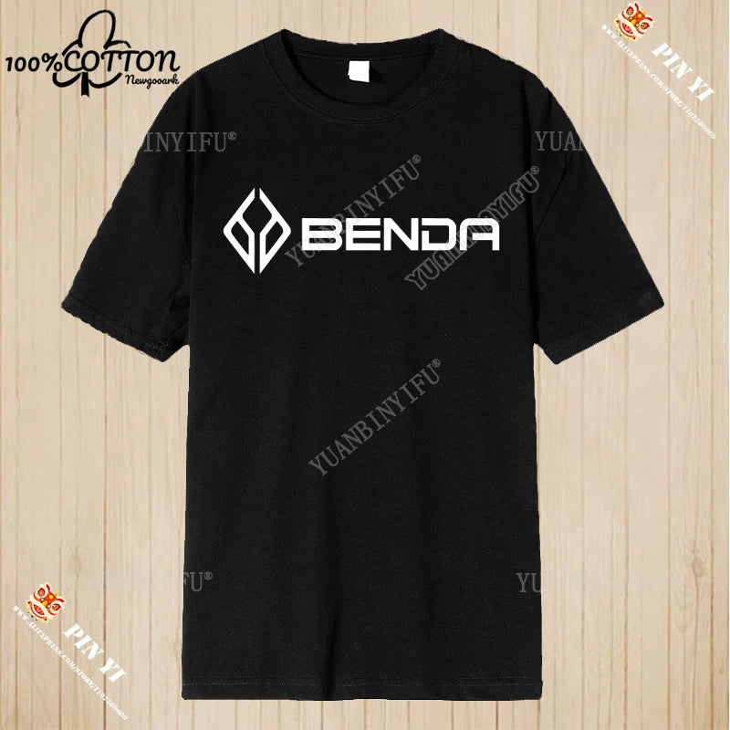 Harajuku Benda Motorcycle printed T-shirt 100%Cotton top Unisex shirt short sleeve O-neck Loose Street Fashion