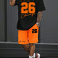 Short-sleeved shorts summer men's suit simple fitted T-shirt letter print with the same printed shorts two-piece set
