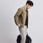 Men's Administrative Collar Jacket Pure Color Outerwear Spring Autumn New Style Fashion Brand High-End Sensation Long Sleeve