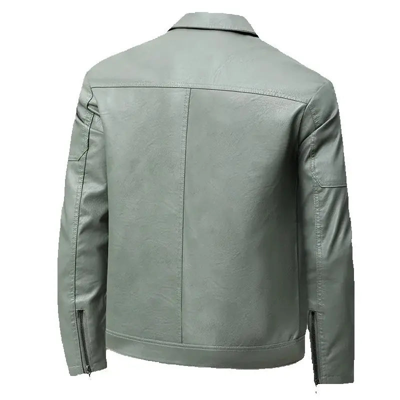 Spring Autumn Turn Down Collar Jackets Leather Coats Men Solid Moto Biker Outwear Slim Fit Casual Leather Jacket Plus Size M-8XL