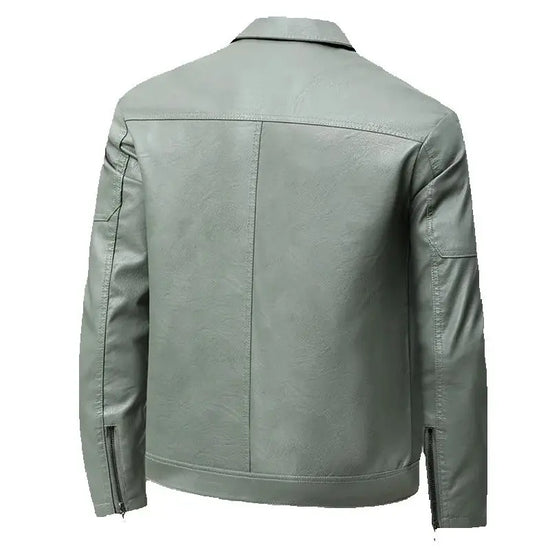 Spring Autumn Turn Down Collar Jackets Leather Coats Men Solid Moto Biker Outwear Slim Fit Casual Leather Jacket Plus Size M-8XL