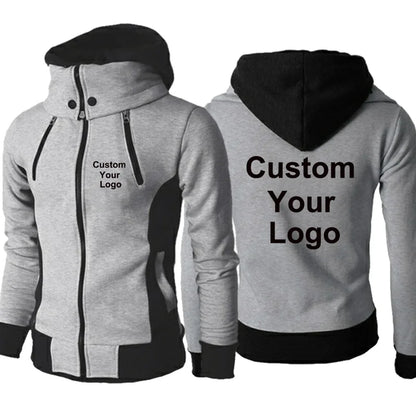 New Fashion Men's  Winter Custom Your Logo  Jacket Hoodies Long Sleeve Outdoor Sportswear Male Hoodie Jacket