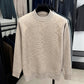 Fashion solid color jacquard men's sweater high-quality luxury soft comfort autumn winter new casual round neck knitted pullover
