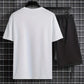 Short-sleeved shorts summer men's suit simple fitted T-shirt letter print with the same printed shorts two-piece set