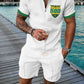 Summer Men's Luxury Polo Shirt Shorts Suit Fashion Trend Tracksuit 2 Pieces Vintage Tiger Print Outfit Set Male Casual Clothing