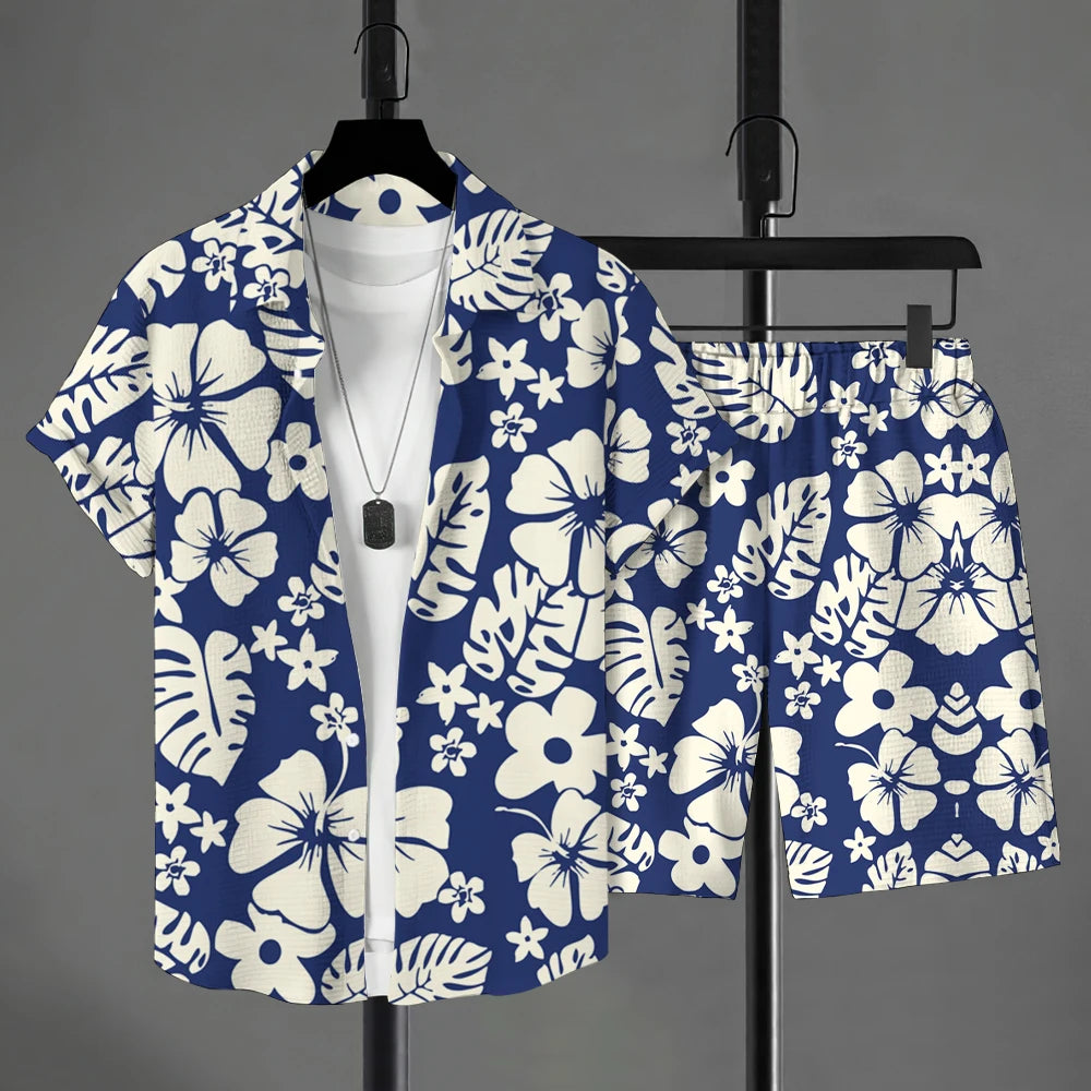 Hawaiian Shirt Style Men's Short-sleeved Shirt Summer Short-sleeved Shirt Beach Short Suit Street Casual Y2k Mens Shorts Leisure