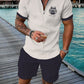 Summer Men's Luxury Polo Shirt Shorts Suit Fashion Trend Tracksuit 2 Pieces Vintage Tiger Print Outfit Set Male Casual Clothing