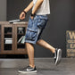 Men's Denim Shorts Cargo Multi-pocket Baggy Five-Point Jeans Shorts Fat Large Size Denim Shorts Plus Size 40 42 44