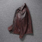 Retro Distressed Lapel First Layer Cowhide Leather Motorcycle Jacket Men's Slim Short Classic Men's Leather Jacket