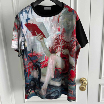 TOP-YAMAMOTO Original Design Collaboration round-neck Silhouette T-shirt, Hawaiian men's and Women's large size