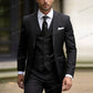 New Beige Business Suit Men Tuxedos Groom Groomsman Prom Wedding Party Formal 3 Piece Set Jacket Vest Pants