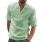 New Men's Casual Blouse Cotton Linen Shirt Loose Tops Long Sleeve Tee Shirt Spring Autumn Casual Handsome Men Shirts
