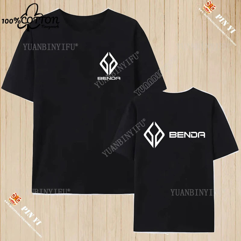 Harajuku Benda Motorcycle printed T-shirt 100%Cotton top Unisex shirt short sleeve O-neck Loose Street Fashion