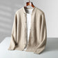 Autumn and winter new 100% merino wool men's cardigan retro Tang suit casual cashmere sweater knitted padded jacket