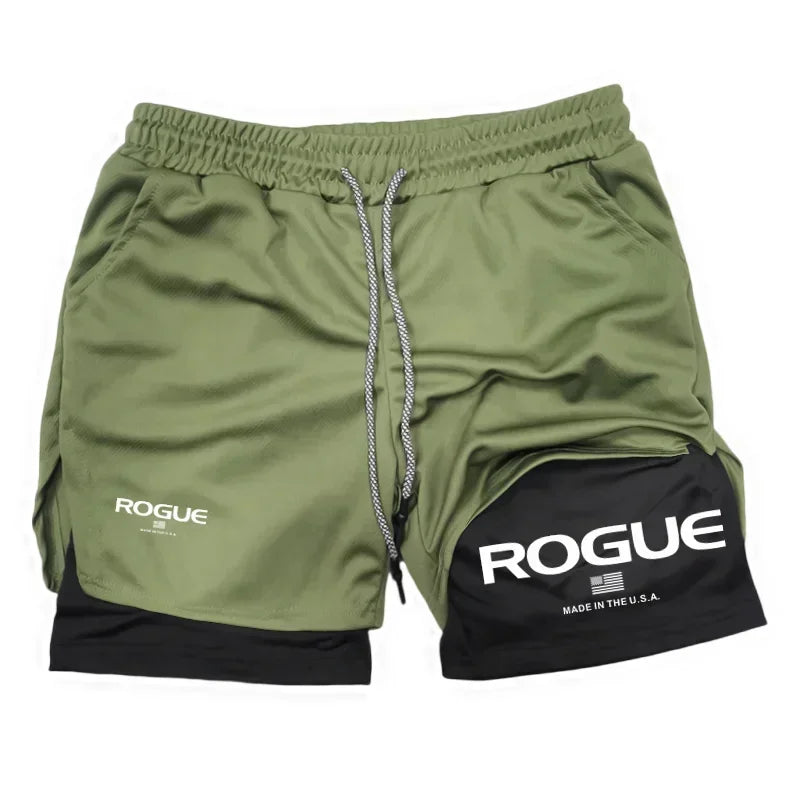 Rogue Gyms Men's Sports Shorts Four Seasons Sportswear 2-in-1 Double Layer Tight Shorts Sports Shorts