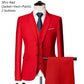 Men's 3 Piece Suit Set Solid Color for Wedding Formal Business Dress Blazer Vest Pants Classic Tuxedo Party Groomsmen