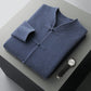 Autumn and winter new 100% merino wool men's cardigan retro Tang suit casual cashmere sweater knitted padded jacket