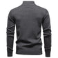 Autumn Winter New Fashion Men's Half Zipper Stand Collar Casual Trendy Business Slim Knitted Pullover Sweaters Male Clothes Tops