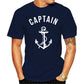 Fashion casual T shirt  Funny Men Captain Anchor Navy Nautical Sea Ocean Sailor Ship Marine Beach 100% Cotton