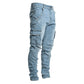 Casual Denim Jeans Men Motorcycle Pants with Protective Gear Slim Jeans Mens Cycling Pant Spring Autumn Blue Black Trousers New