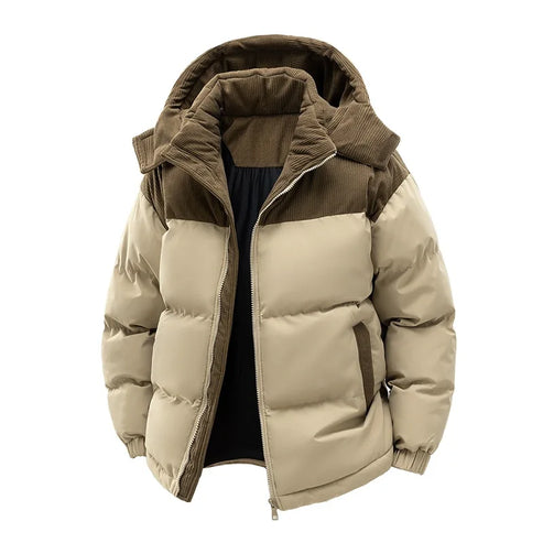 Men's Winter Thickened Cotton-Padded Jacket with Fleece Warm Cold-Proof 2025 Trendy Cotton-Padded Coat for Men